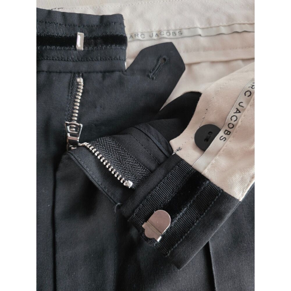 Marc Jacobs Designer Trousers Pants Black Cropped Tuxedo Trim Sz 10 Retail $495 - Picture 10 of 15